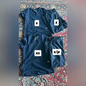 FIGS Navy Scrub Sets - V-Neck Top & Jogger Pants